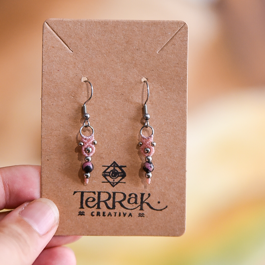 Pendientes con Rodonita