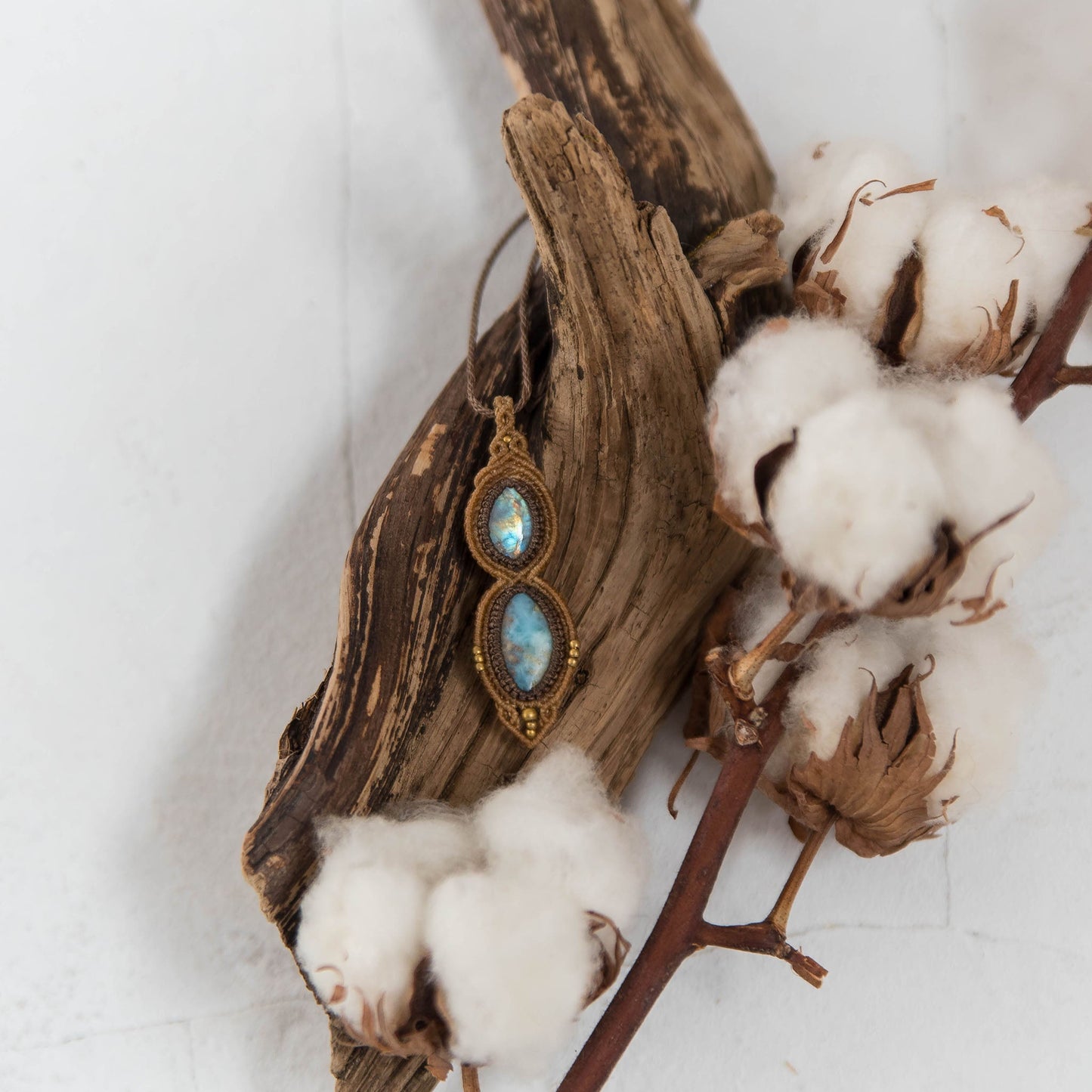 Colgante con Larimar y Piedra Lunar