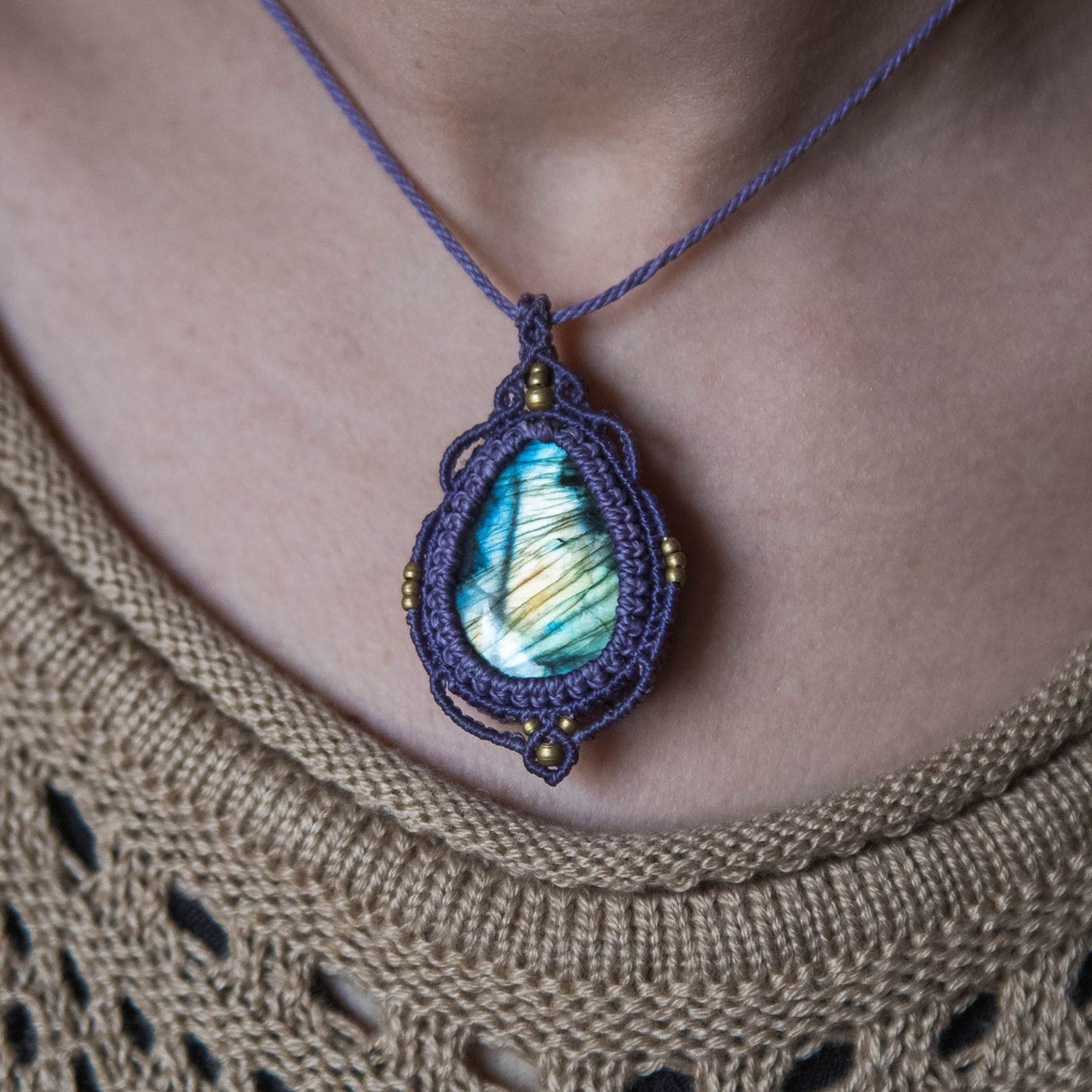 Colgante con Labradorita multicolor