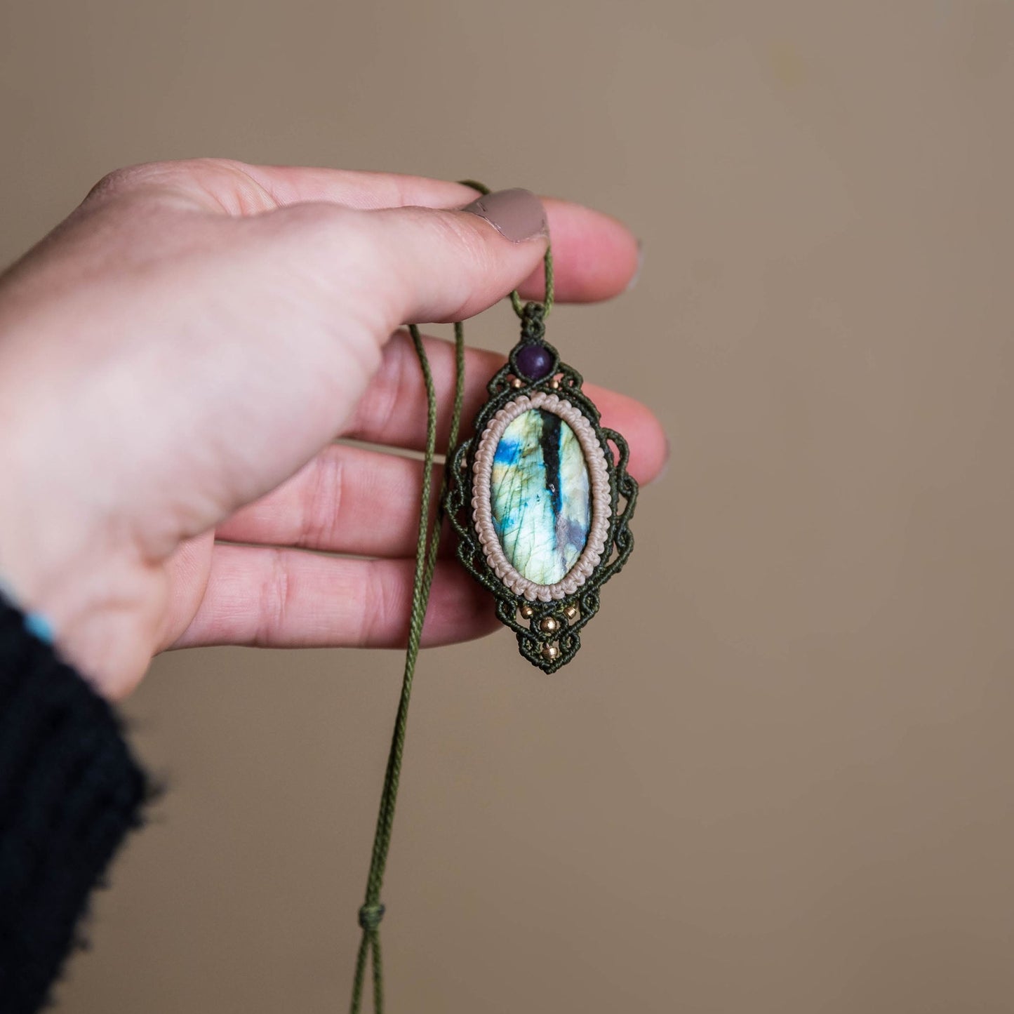 Collar con Labradorita y Amatista