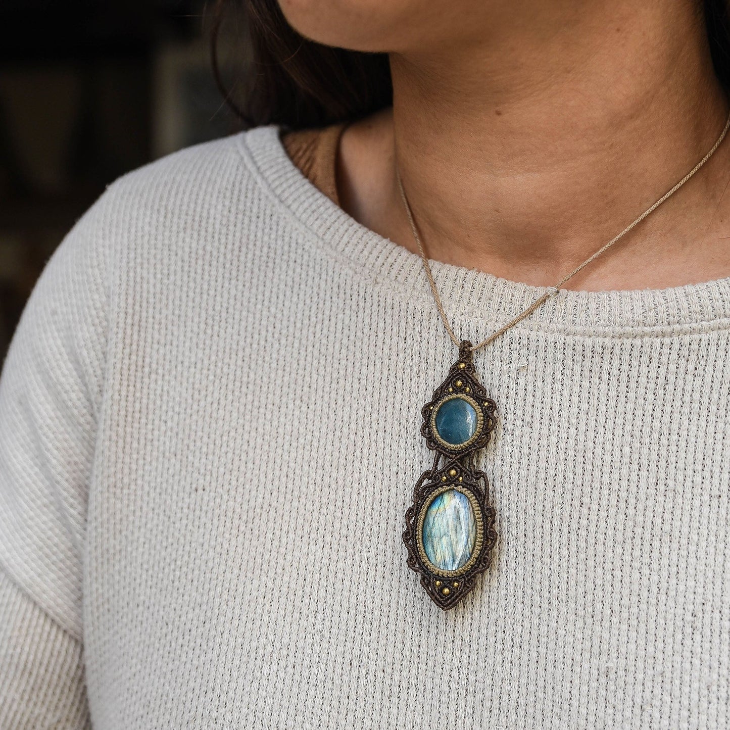 Collar con Labradorita y Aguamarina