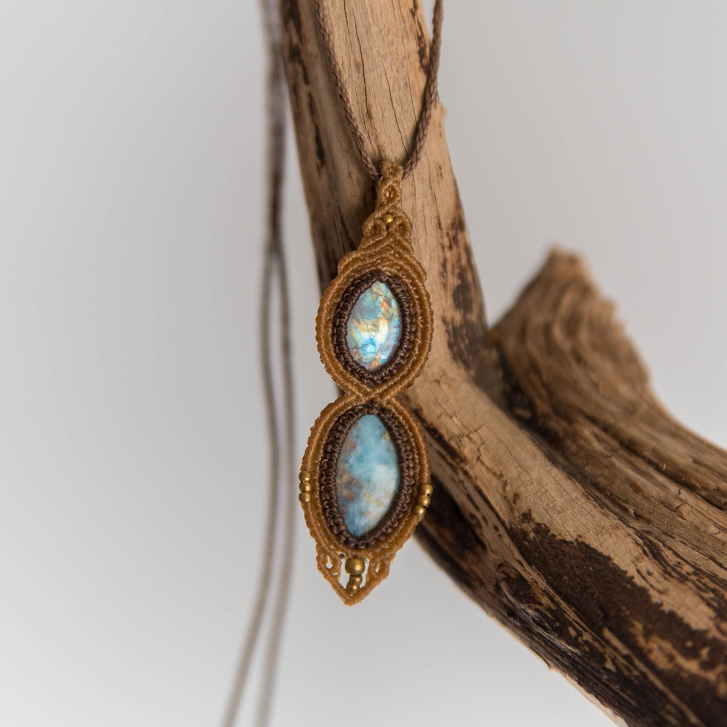 Colgante con Larimar y Piedra Lunar