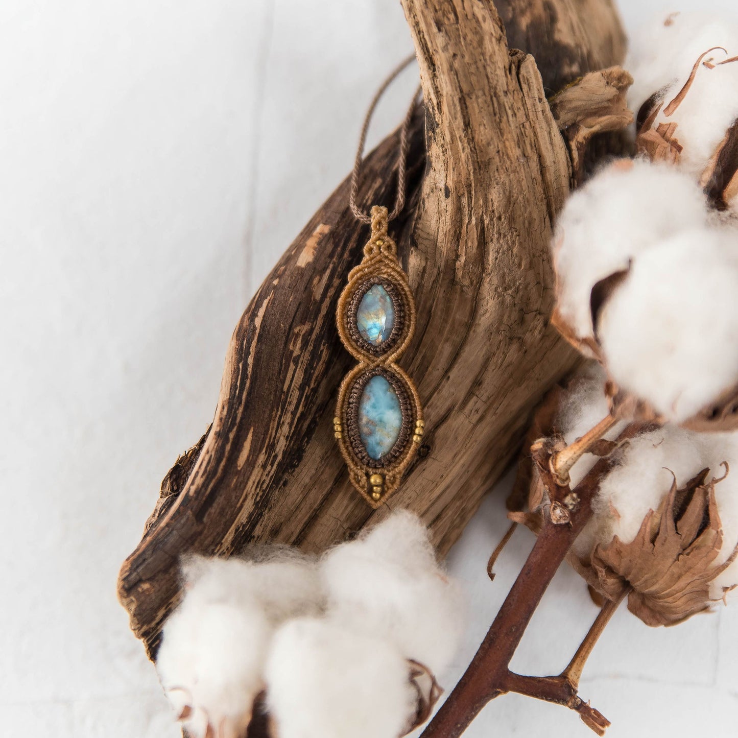 Colgante con Larimar y Piedra Lunar