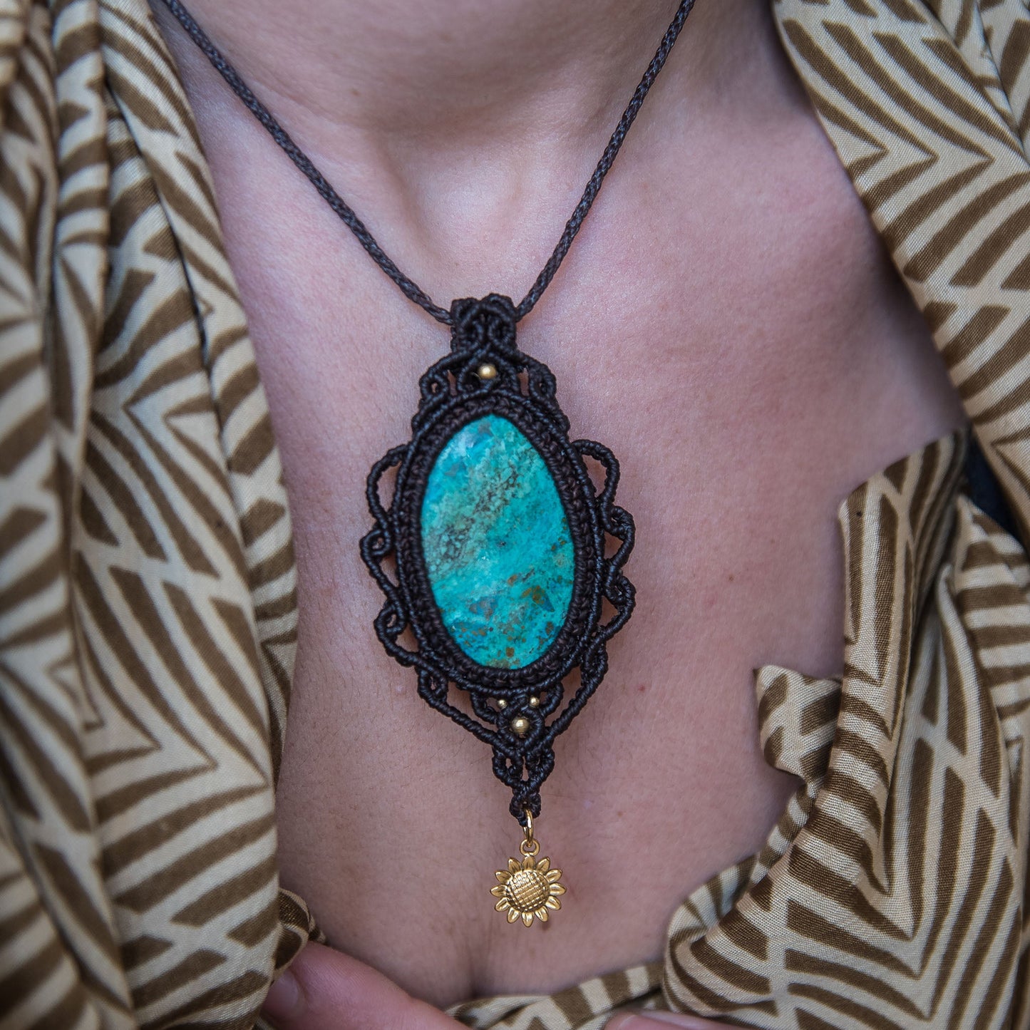Necklace with Chrysocolla