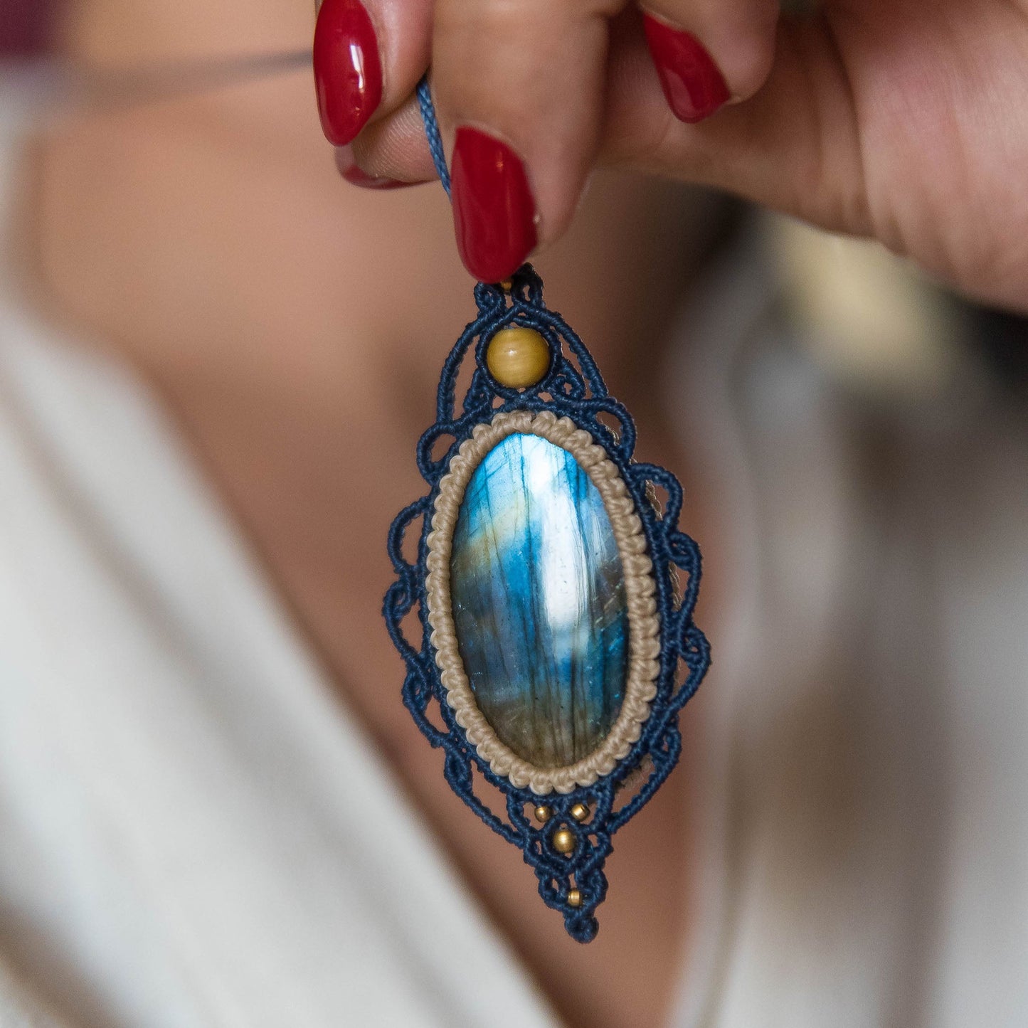 Colgante con Labradorita y Ojo de tigre