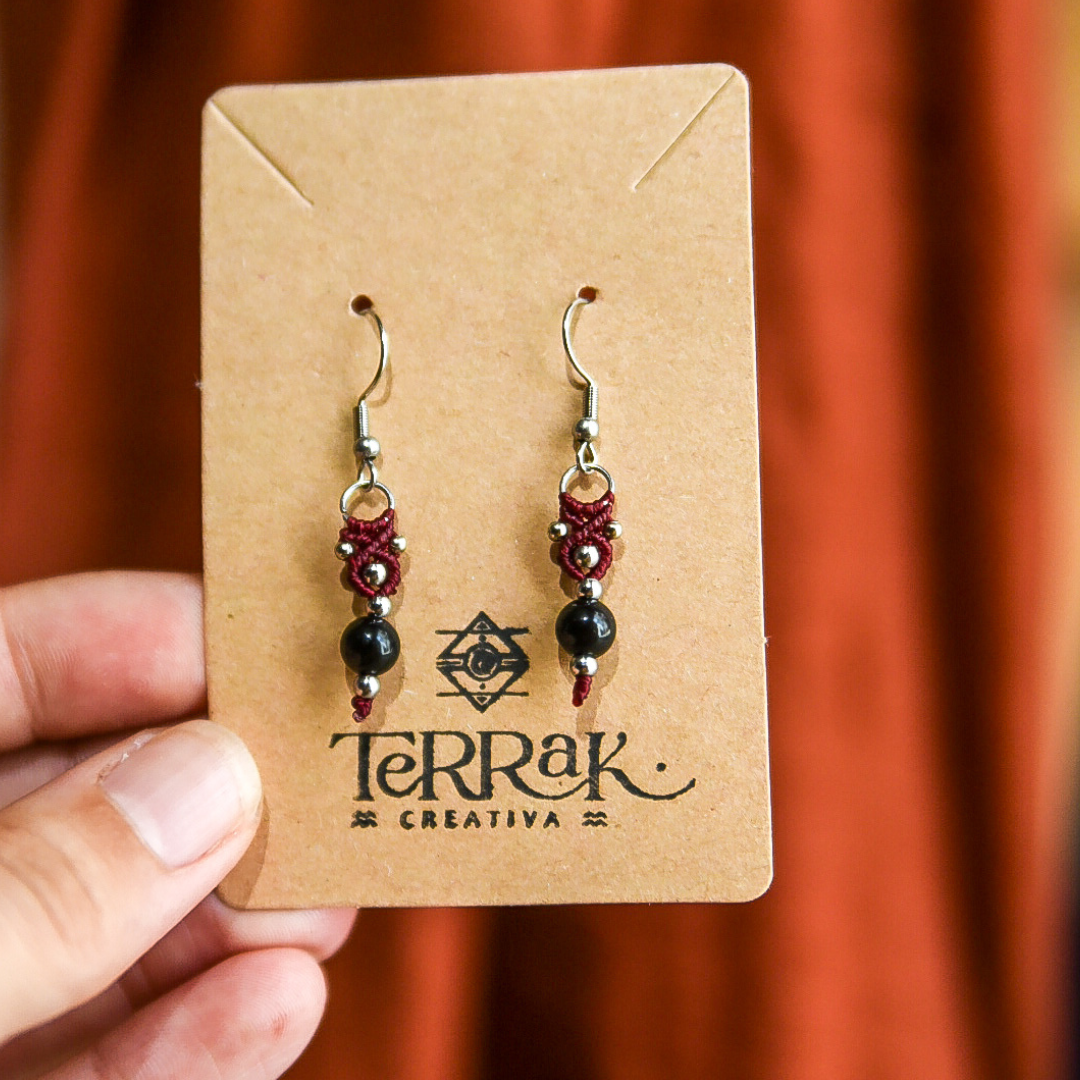 Pendientes con Obsidiana