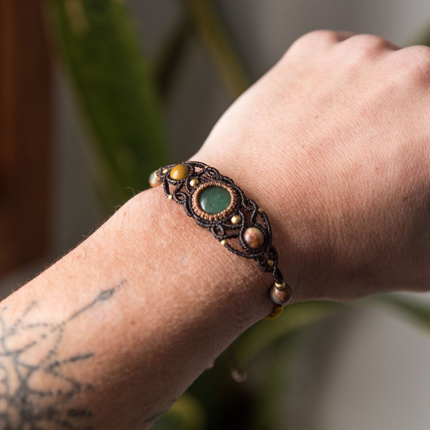 Pulsera con Aventurina y Jaspes Océano