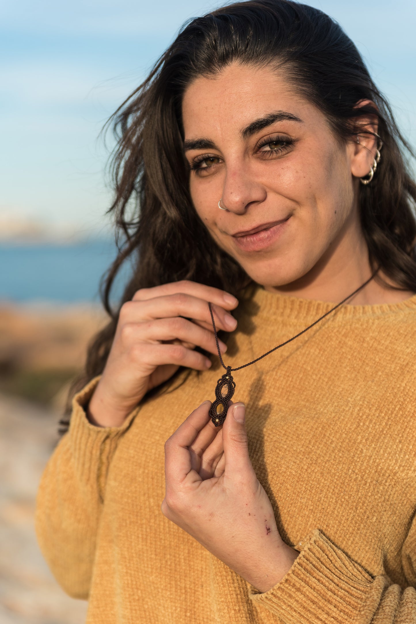 Colgante con Citrino y Ojos de tigre