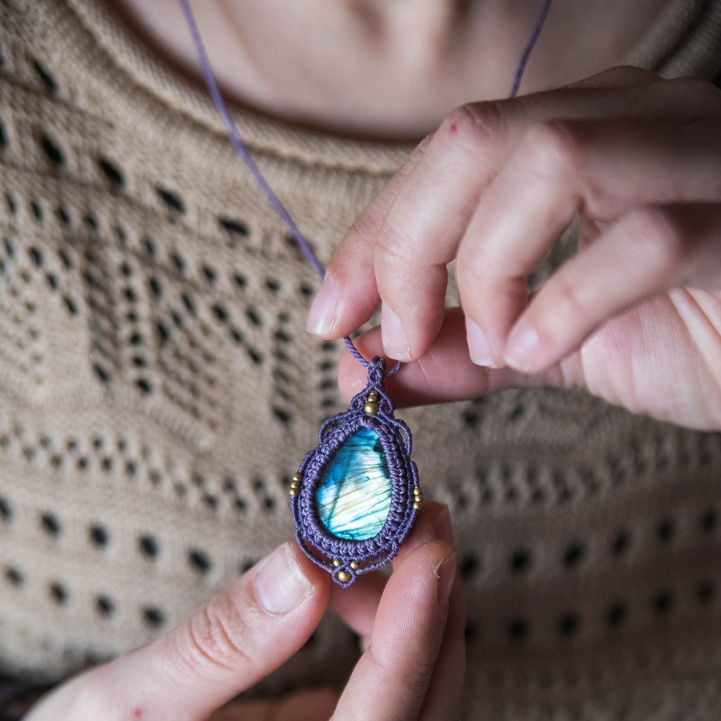 Colgante con Labradorita multicolor