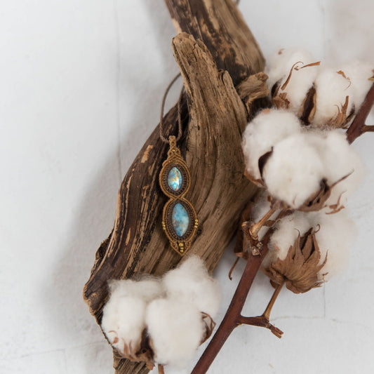 Colgante con Larimar y Piedra Lunar