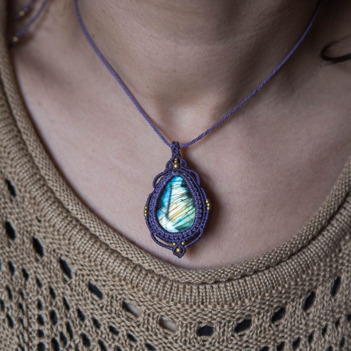 Colgante con Labradorita multicolor