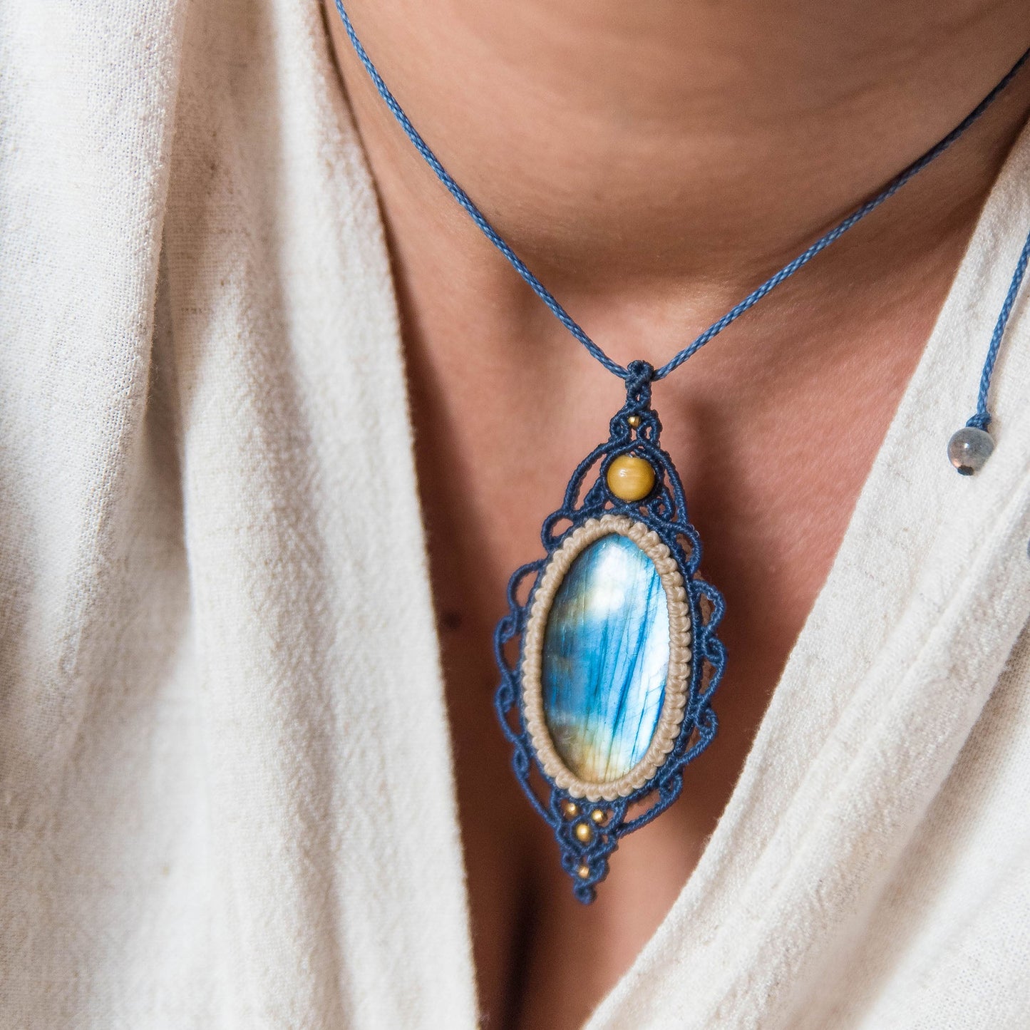 Colgante con Labradorita y Ojo de tigre