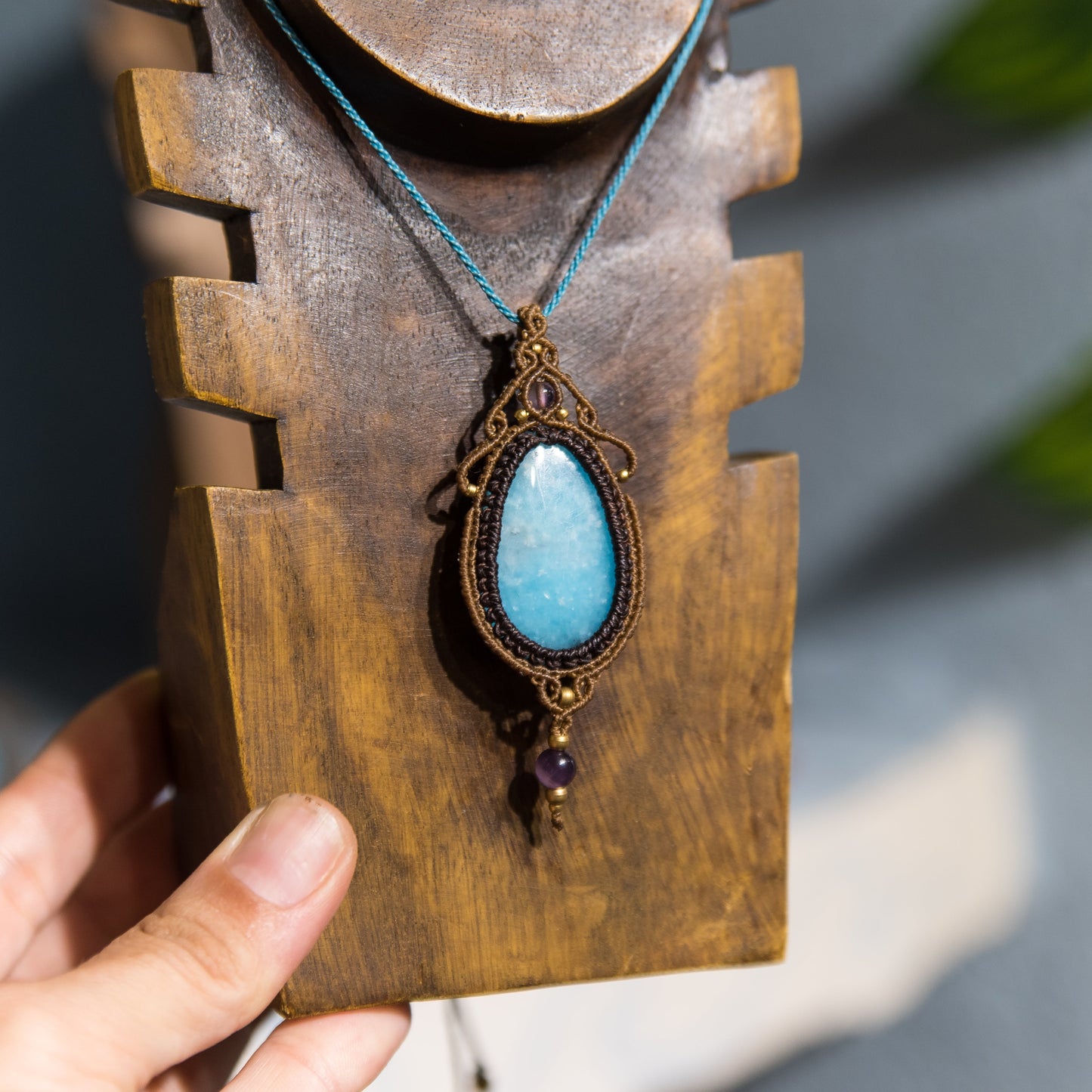 Collar con Smithsonita y Amatistas