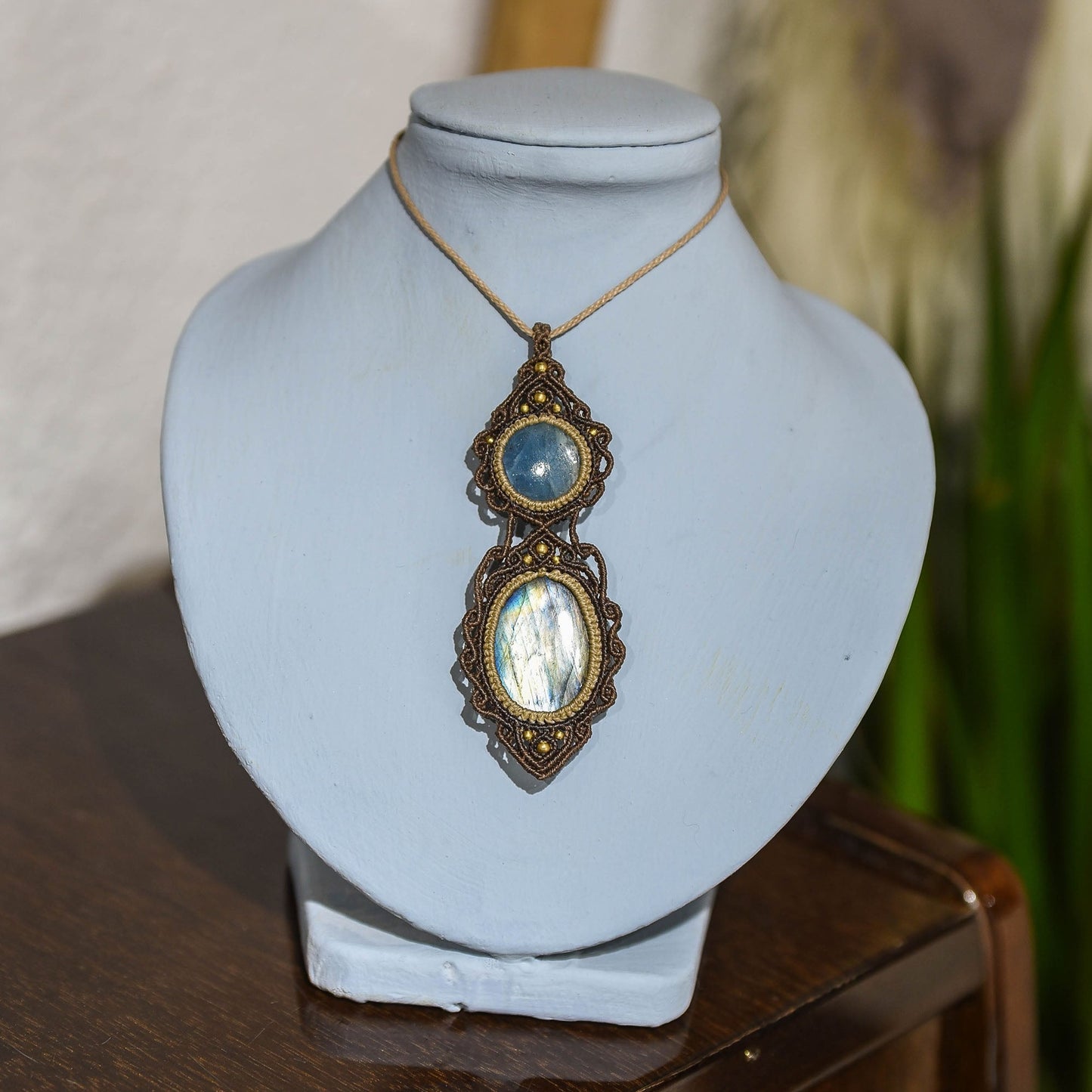 Collar con Labradorita y Aguamarina