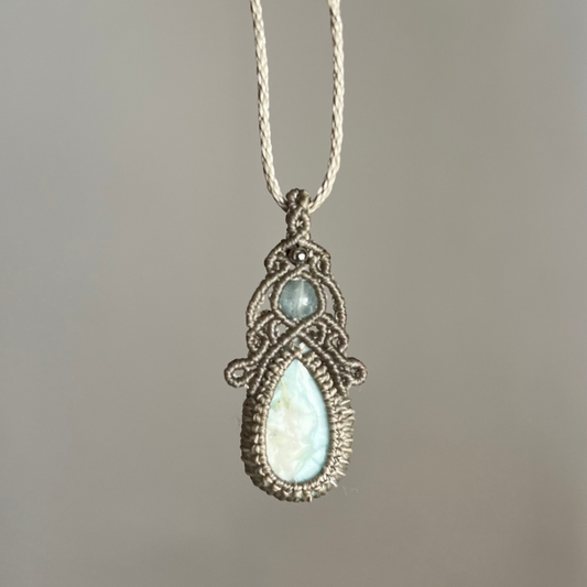 Collar Ruh con Larimar y Aguamarina