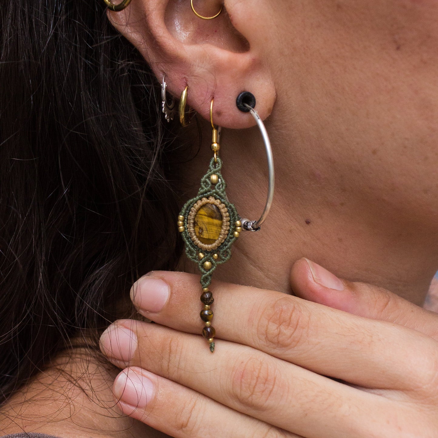Pendientes con Ojos de tigre