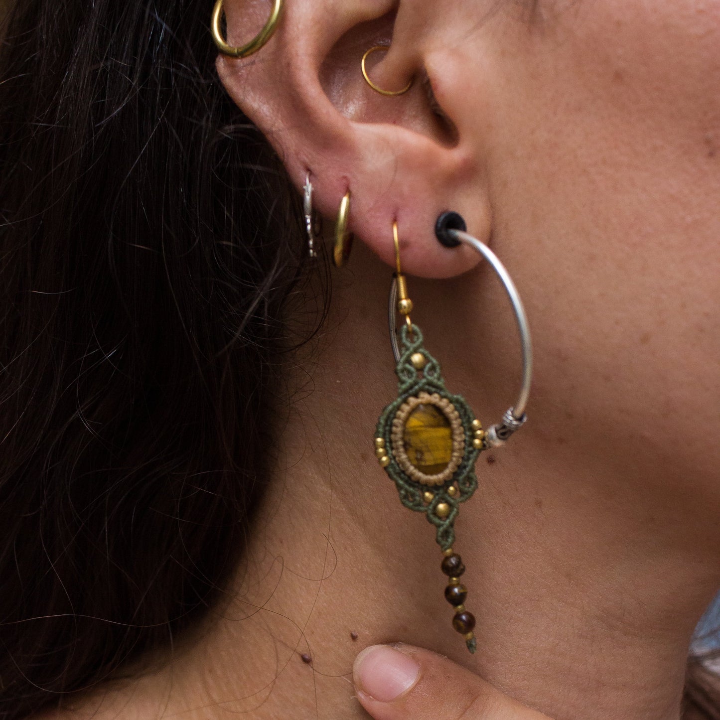 Pendientes con Ojos de tigre