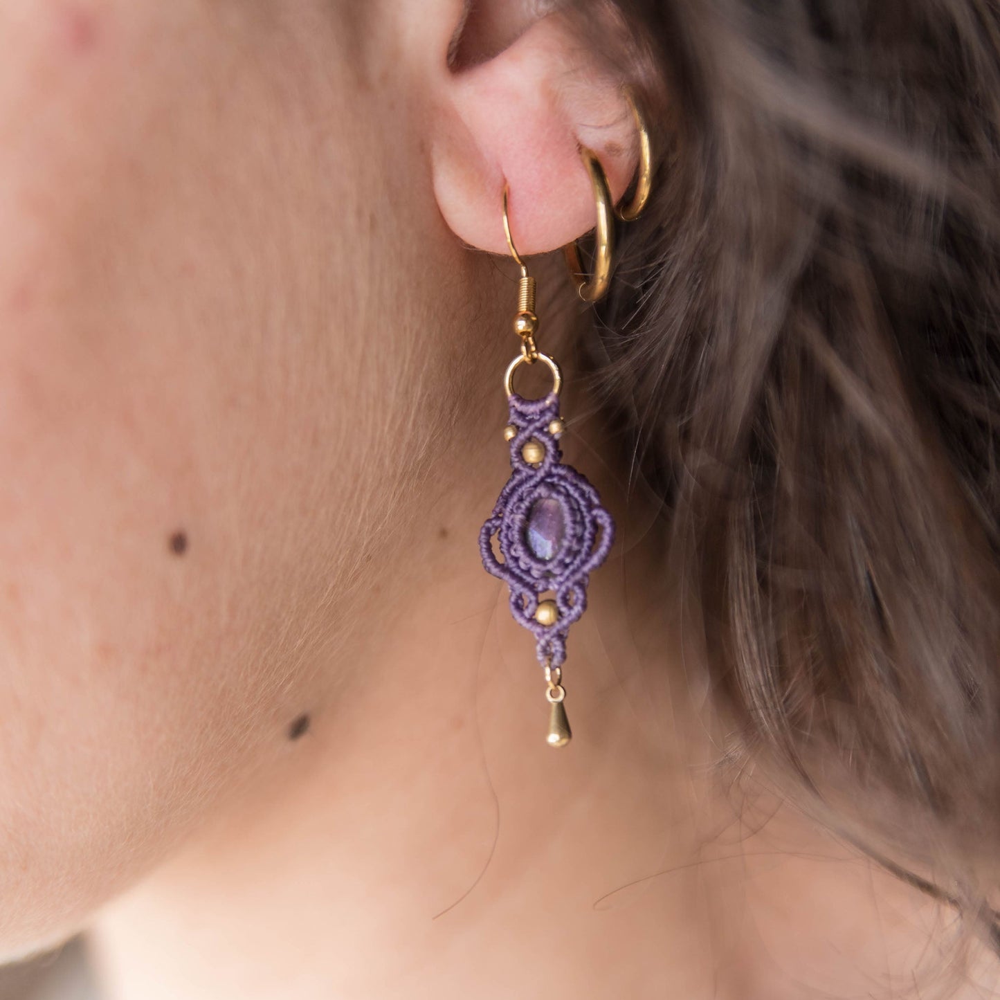 Pendientes con Labradoritas