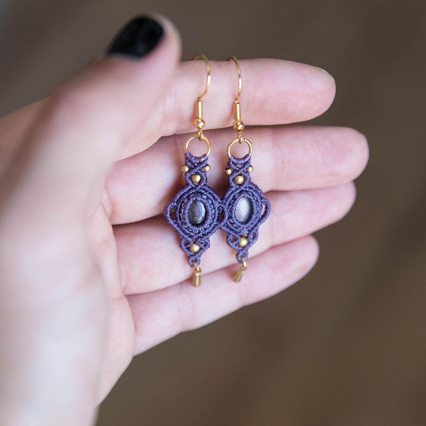 Pendientes con Labradoritas