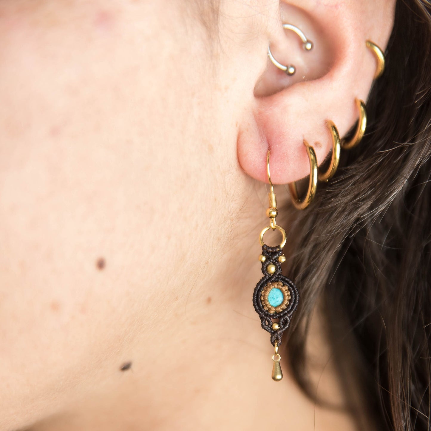 Pendientes con Turquesas Tibetanas