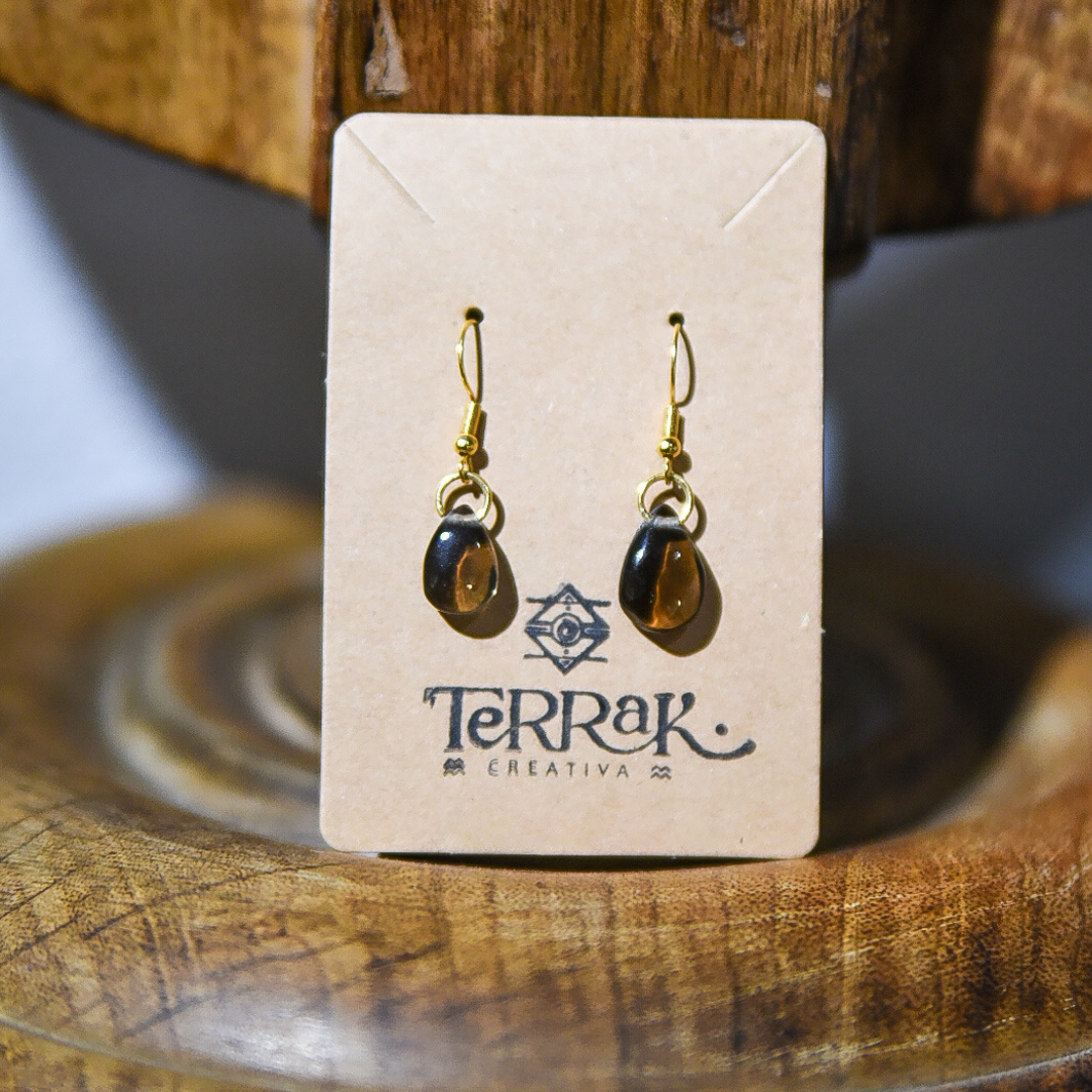 Pendientes con Cuarzo Ahumado