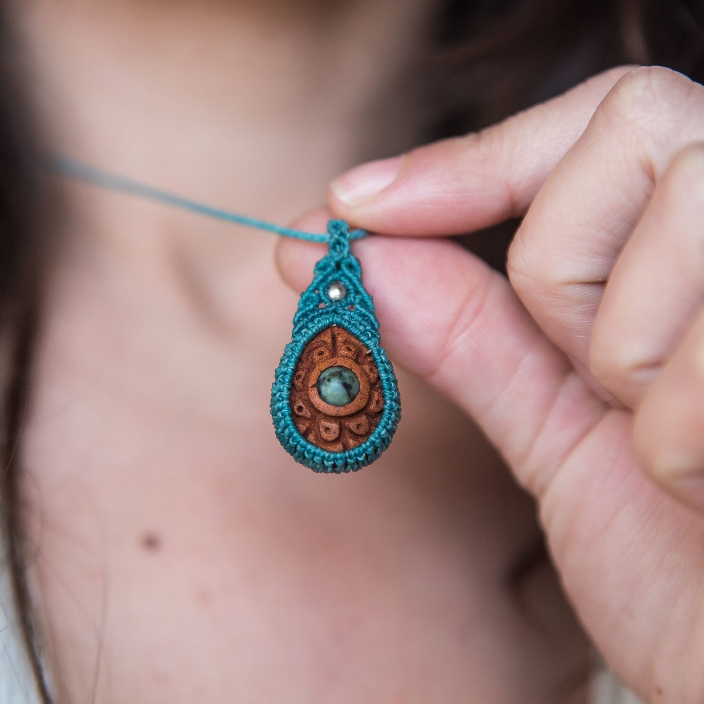 Avocado seed with African Turquoise