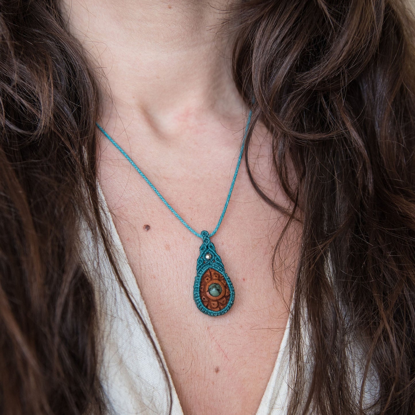 Avocado seed with African Turquoise