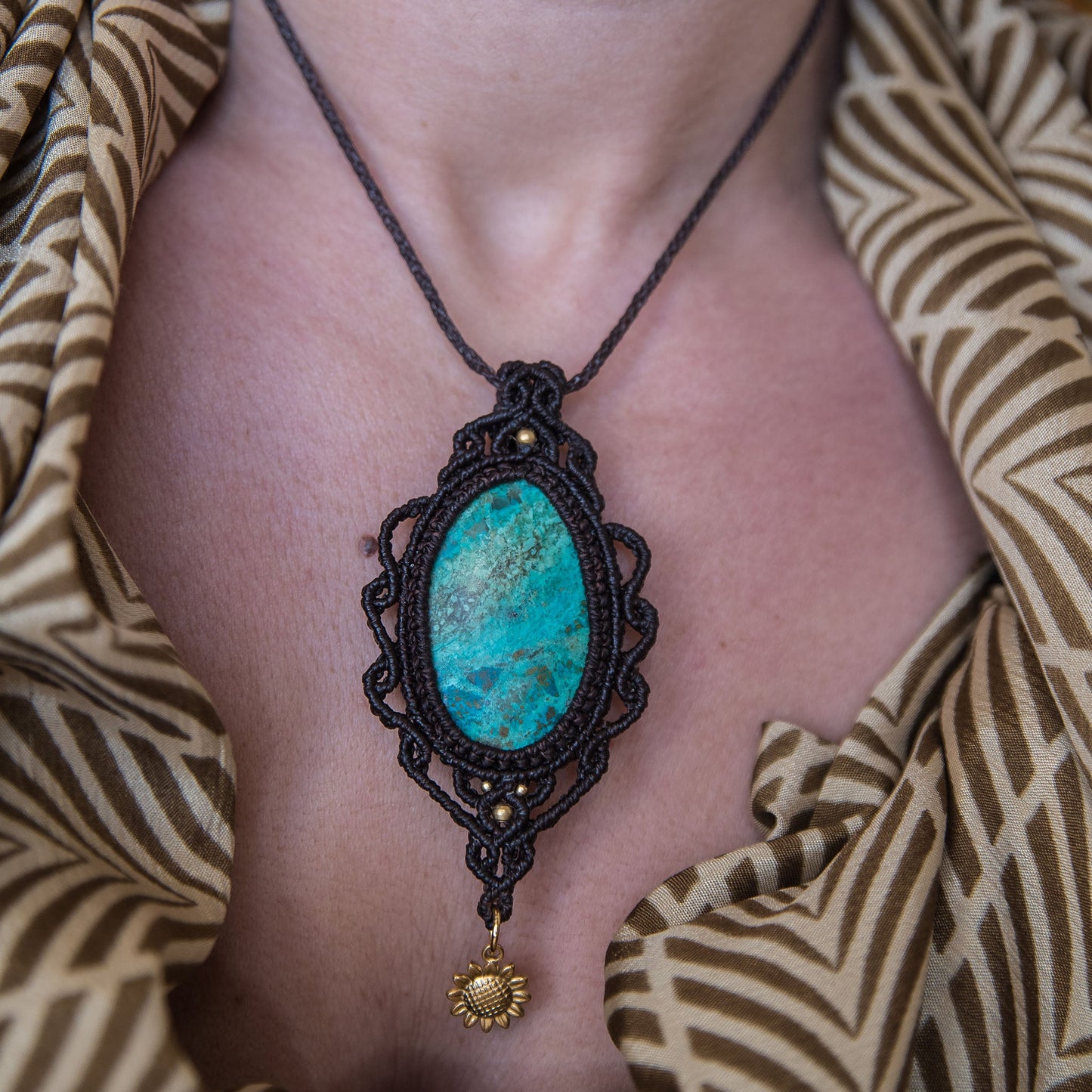 Necklace with Chrysocolla