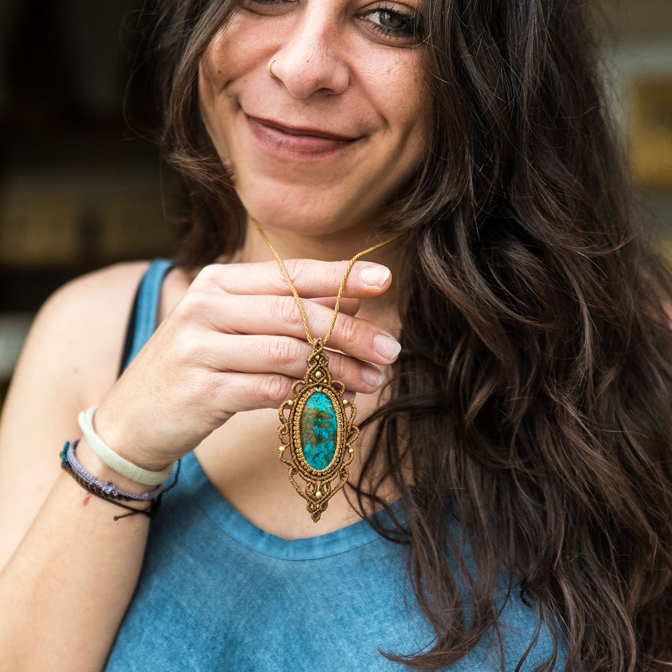 Necklace with Chrysocolla