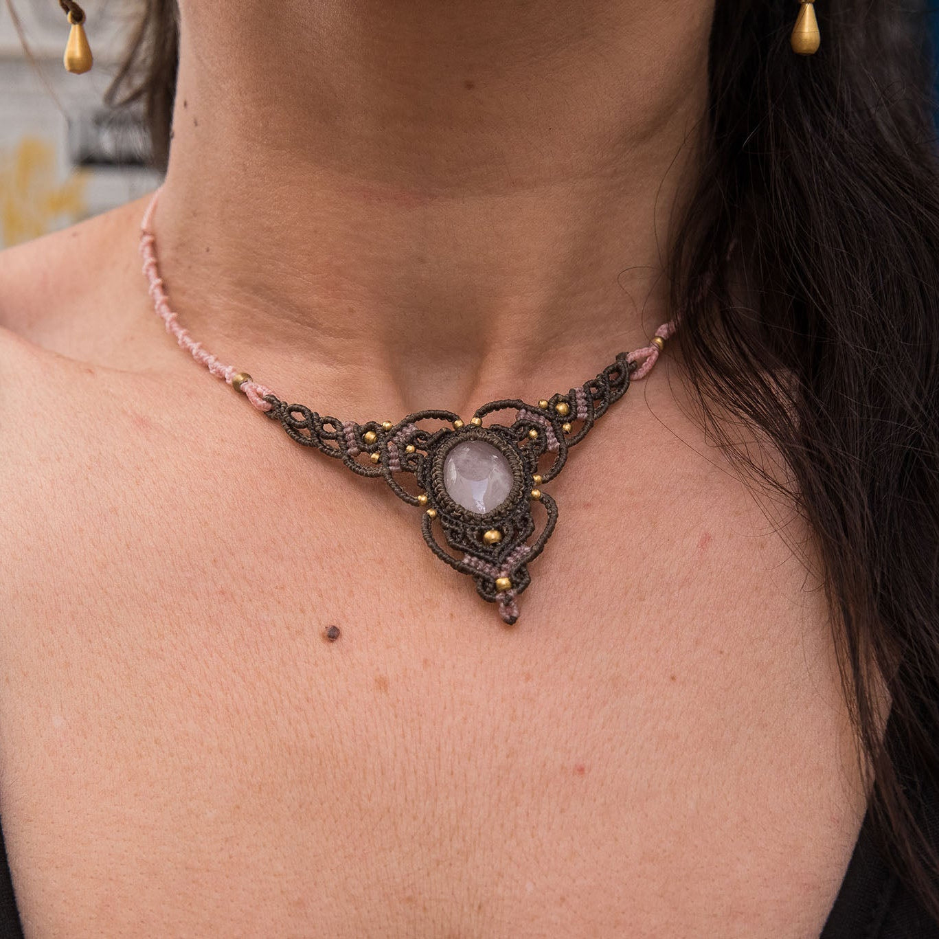 Rose Quartz Choker