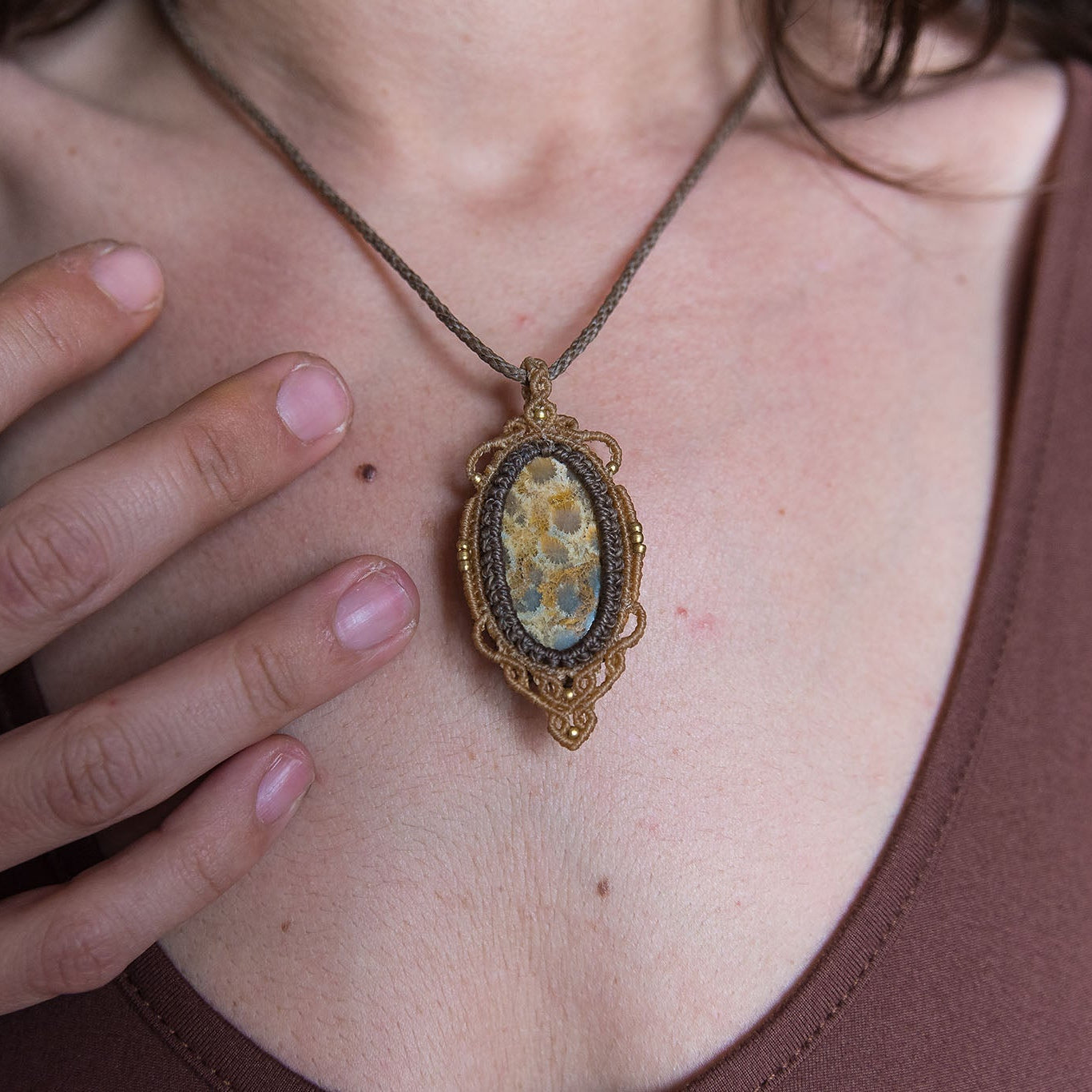 Coral Fossil Necklace