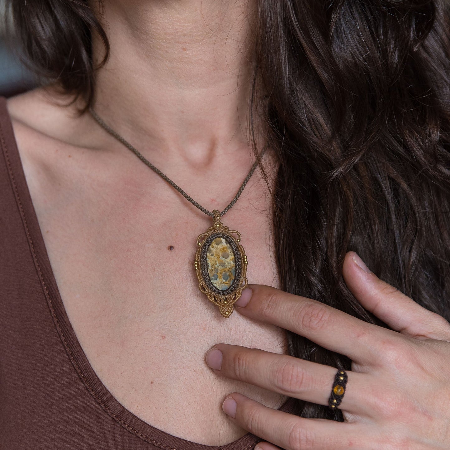Coral Fossil Necklace