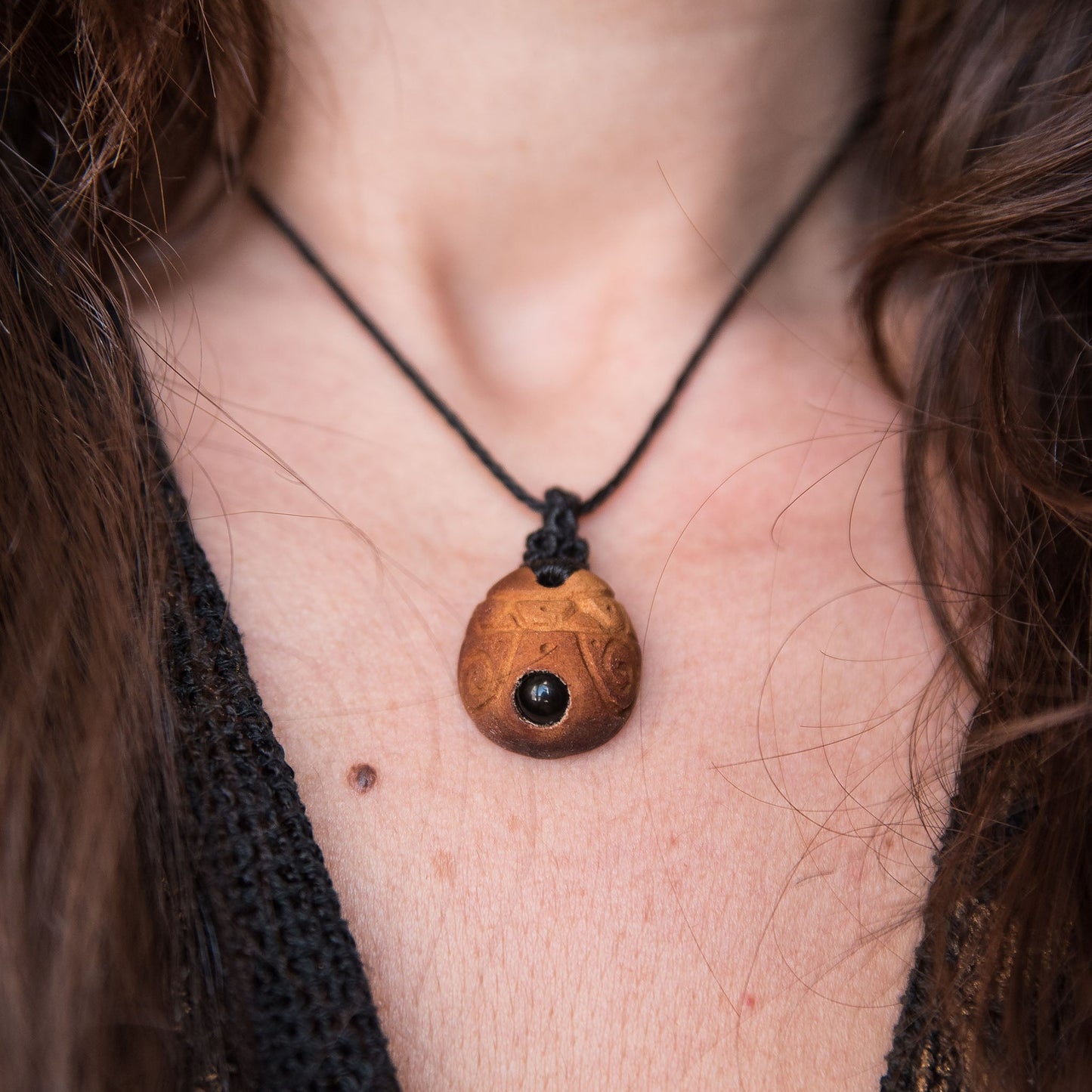 Avocado Seed with Obsidian