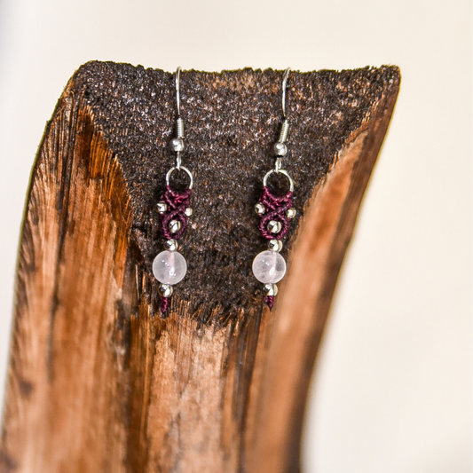 Pendientes con Cuarzo Rosa