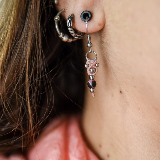 Pendientes con Rodonita