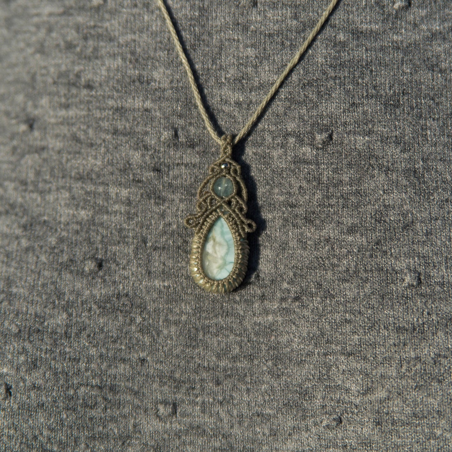 Collar Ruh con Larimar y Aguamarina