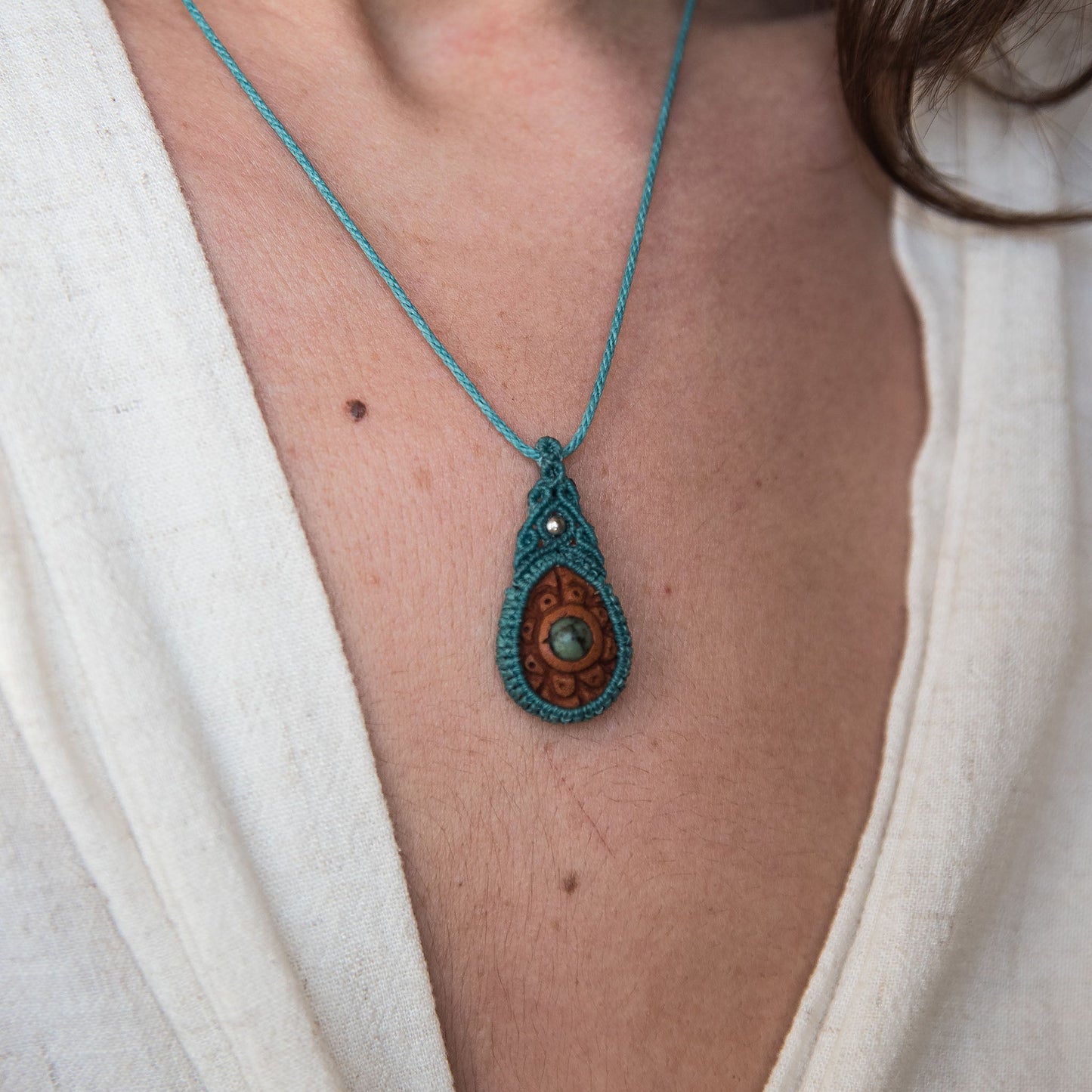 Avocado seed with African Turquoise